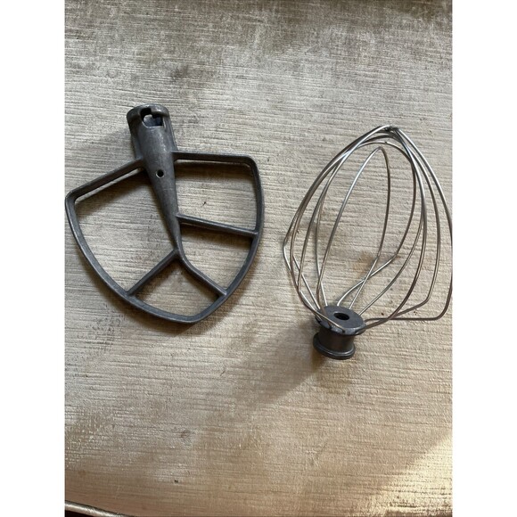 KitchenAid Mixer Attachment Professional 600 Flat Beater Paddle 6 Qt & Whisk - Picture 8 of 8